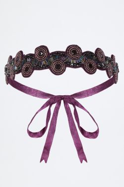 Eliza Flapper Headband in Purple Plum 1