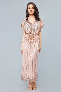 Angelina Maxi Dress in Blush 1