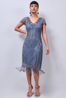 Dorothy Fringe Flapper Dress in Lilac 1