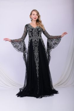 Aaya Flare Sleeve Maxi In Black
