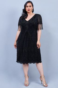 Marta Flapper Dress in Black 1