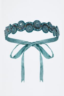 Eliza Flapper Headband in Teal 1