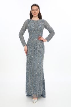 Laila Maxi – Sky Blue Modest Evening Gown
