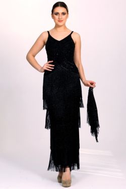 Tessa Maxi Long Backless Gown in Black