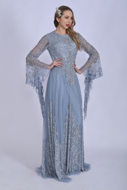Wonderland Maxi Gown in Ice Blue