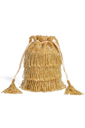 Chanel Hand Embellished Fringe Bucket Bag in Gold 1