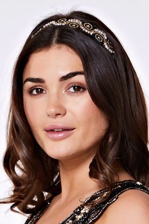 Eliza Flapper Headband in Black Gold 2