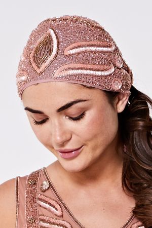 Hollywood Flapper Turban in Rose 2