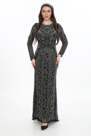 Laila Maxi – Black Sequin Evening Gown