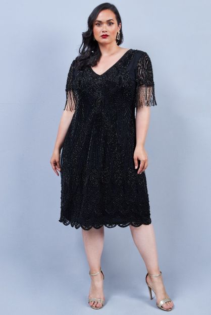 Marta Flapper Dress in Black