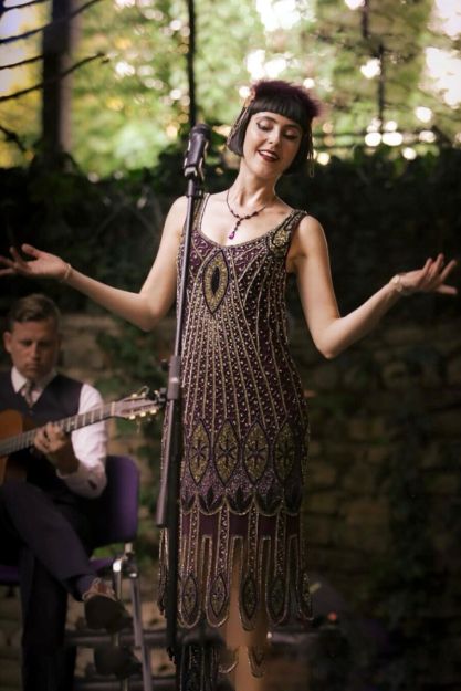 Molly Flapper Dress in Plum Gatsbylady London